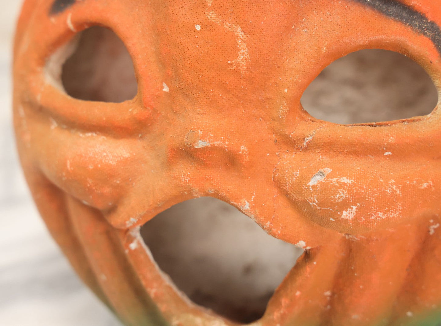 Lot 004 - Vintage Paper Pulp Halloween Jack-O-Lantern J.O.L. Choir Boy Candy Bucket Large Size 7-1/4" Height, Missing Face Insert