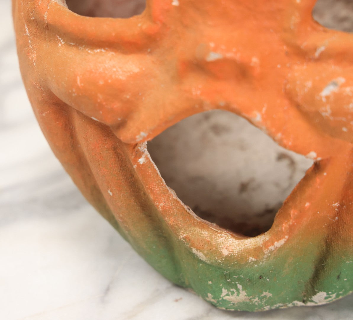 Lot 004 - Vintage Paper Pulp Halloween Jack-O-Lantern J.O.L. Choir Boy Candy Bucket Large Size 7-1/4" Height, Missing Face Insert