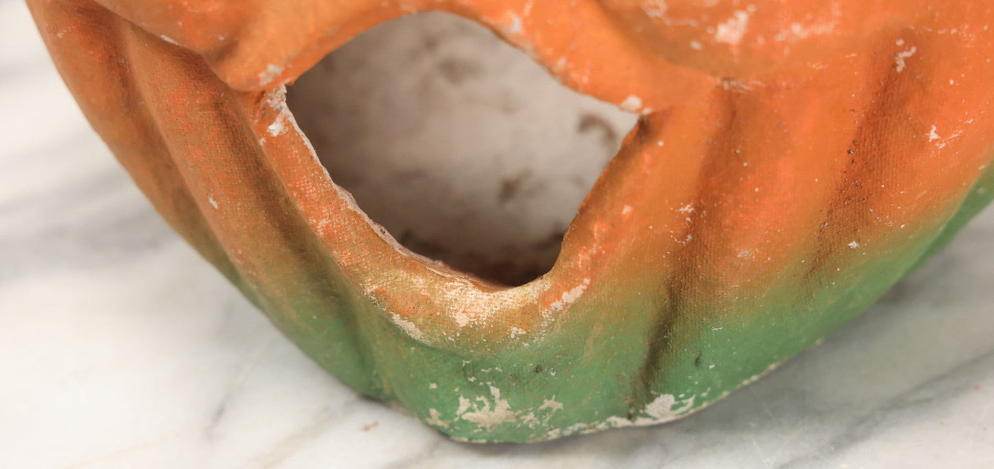 Lot 004 - Vintage Paper Pulp Halloween Jack-O-Lantern J.O.L. Choir Boy Candy Bucket Large Size 7-1/4" Height, Missing Face Insert