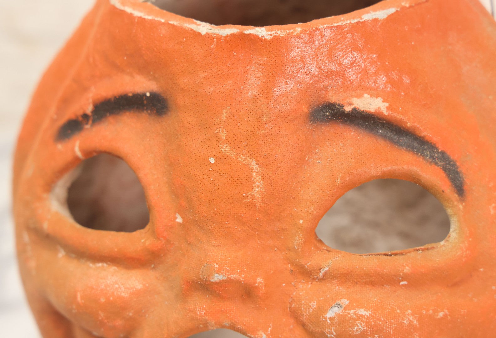 Lot 004 - Vintage Paper Pulp Halloween Jack-O-Lantern J.O.L. Choir Boy Candy Bucket Large Size 7-1/4" Height, Missing Face Insert