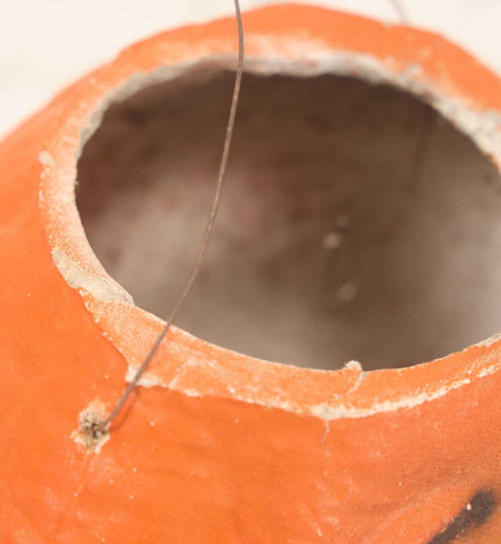 Lot 004 - Vintage Paper Pulp Halloween Jack-O-Lantern J.O.L. Choir Boy Candy Bucket Large Size 7-1/4" Height, Missing Face Insert