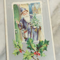 Lot 098 - Single Antique Christmas Postcard With Santa Claus In Blue Robes Knocking On Door With Presents, Postmarked 1909