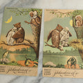 Lot 100 - Series Of Four Antique Lithograph Trade Cards Featuring Owls And Frogs Advertising J.S. Larkin & Co. Sweet Home Soap, Buffalo, New York, Copyright 1886, Richmond & Co., Including Consummation, Admiration, Restoration, And Desperation