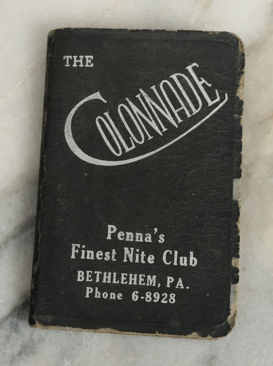 Lot 106 - Vintage Advertising Address Book From The Colonnade "Penna's Finest Nite Club," Bethlehem, Pennsylvania, 1947