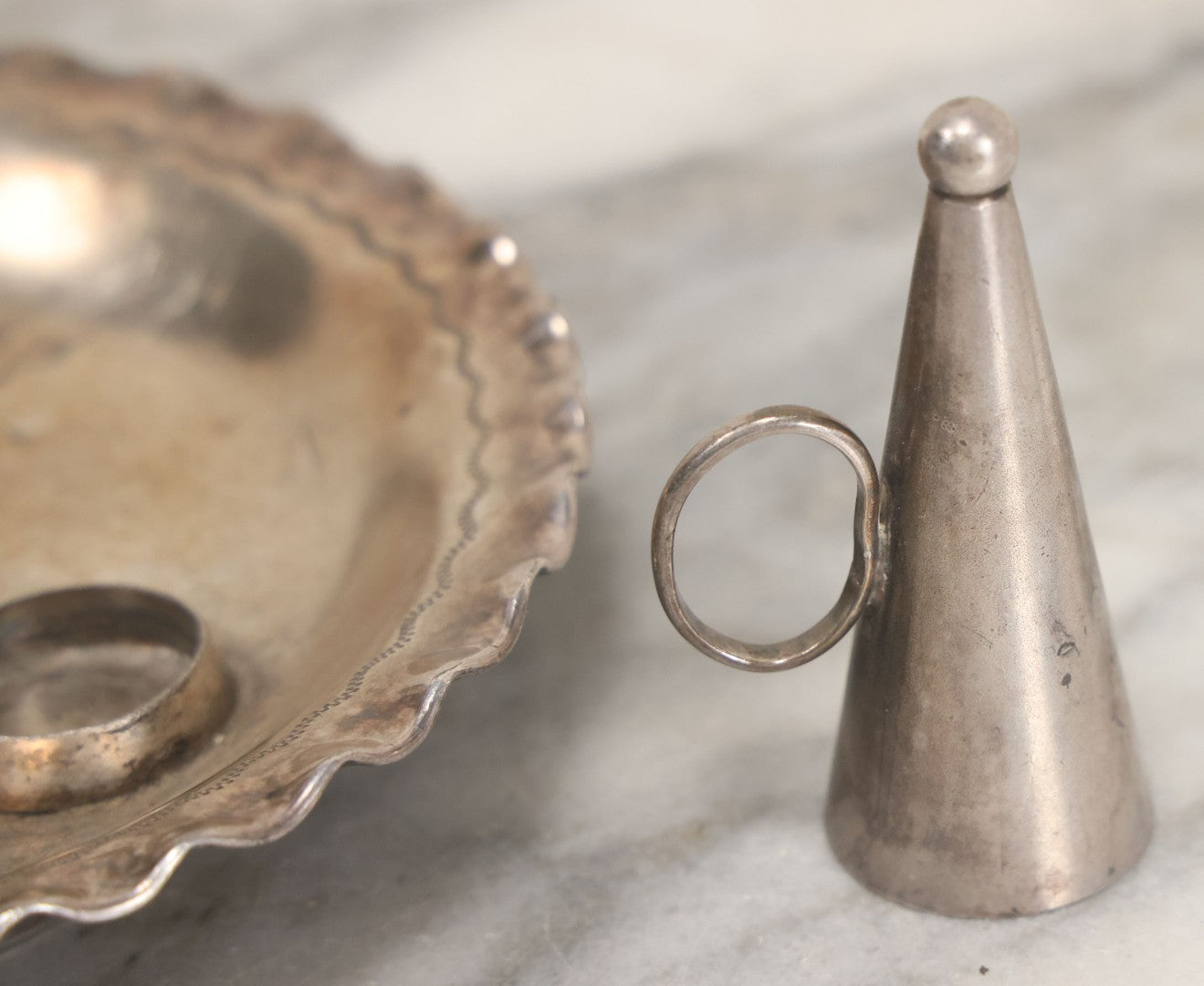 Lot 008 - Antique Silverplate Figural Candle Stand With Genie Motif, Manufactured By Wilcox Silverplate, No. 2731, Meriden, Connecticut, With Original Candle Snuffer