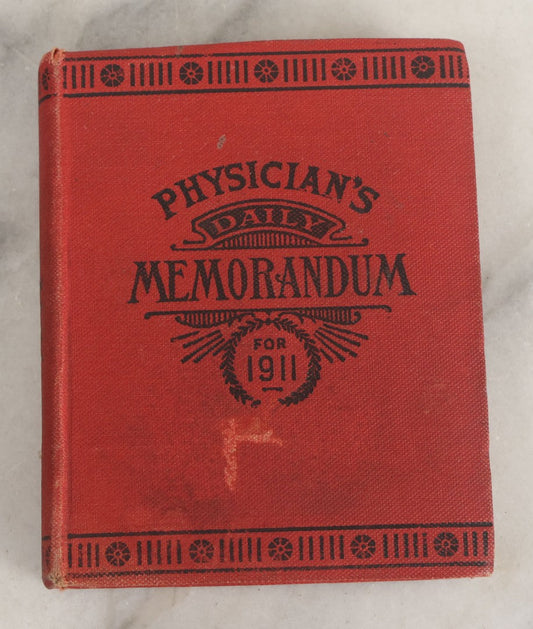 Lot 153 - "Physicians Daily Memorandum For 1911" Antique Doctor's Notebook And Calendar With Handwritten Notes, Advertisement For Pepto-Mangan, Compliments Of M.J. Breitenbach Company, New York City