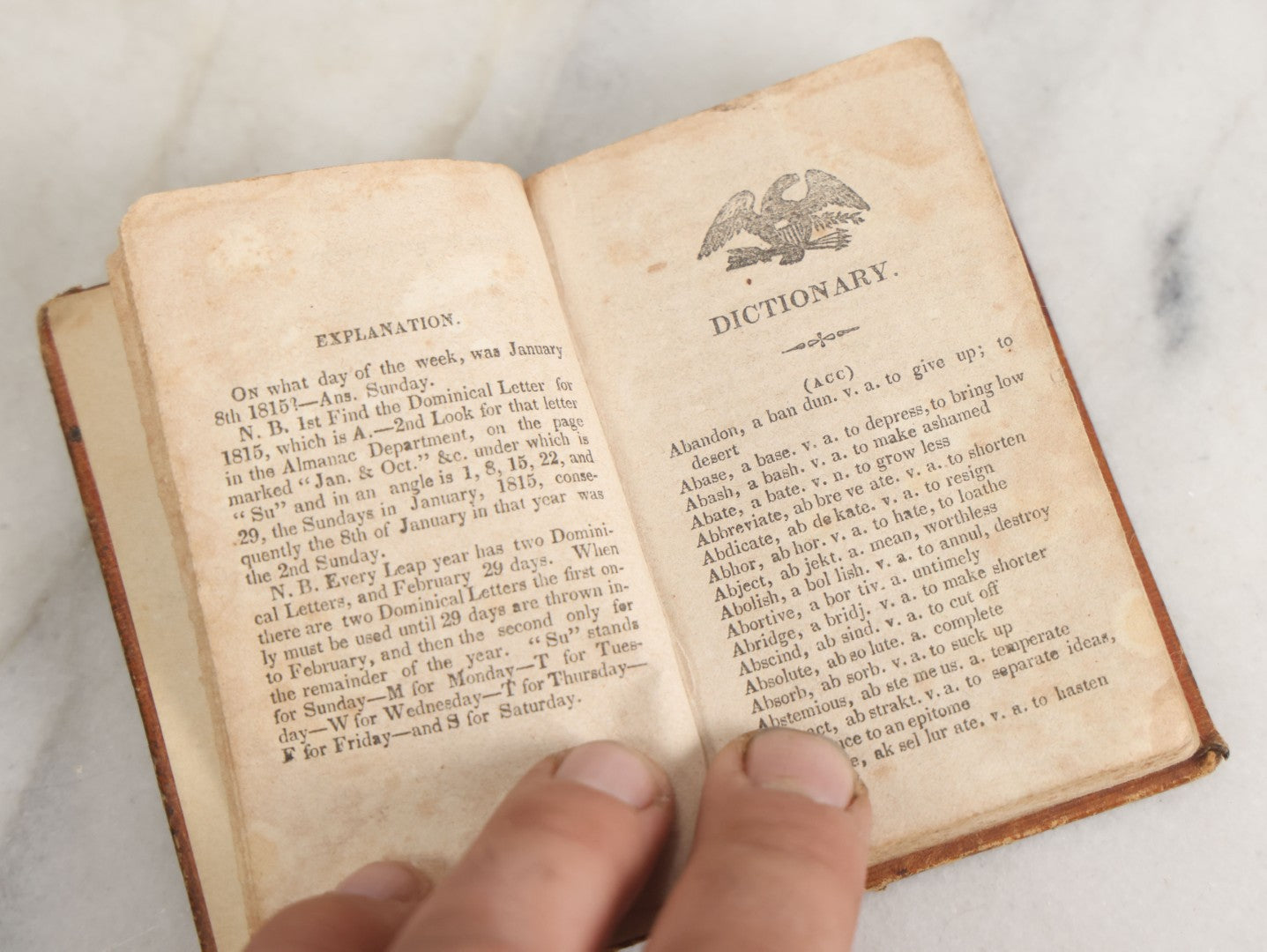 Lot 155 - "The Gentlemen And Ladies' Pocket Dictionary" Early Antique Book By Noah J. D. George, Printed By Luther Roby, Concord, New Hampshire, 1831