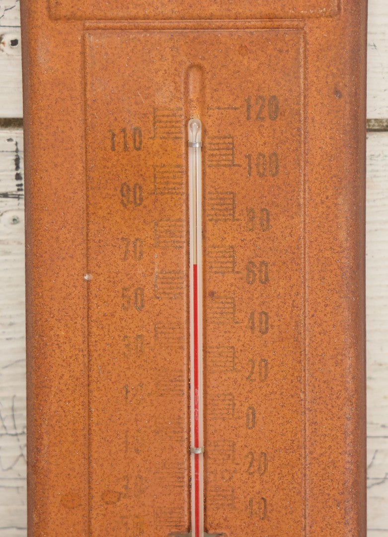 Lot 011 - Vintage Advertising Thermometer From Miles Funeral Home, Findlay, Ohio, Note Rust Throughout