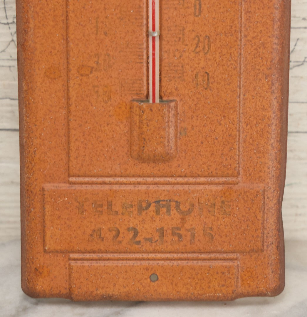 Lot 011 - Vintage Advertising Thermometer From Miles Funeral Home, Findlay, Ohio, Note Rust Throughout