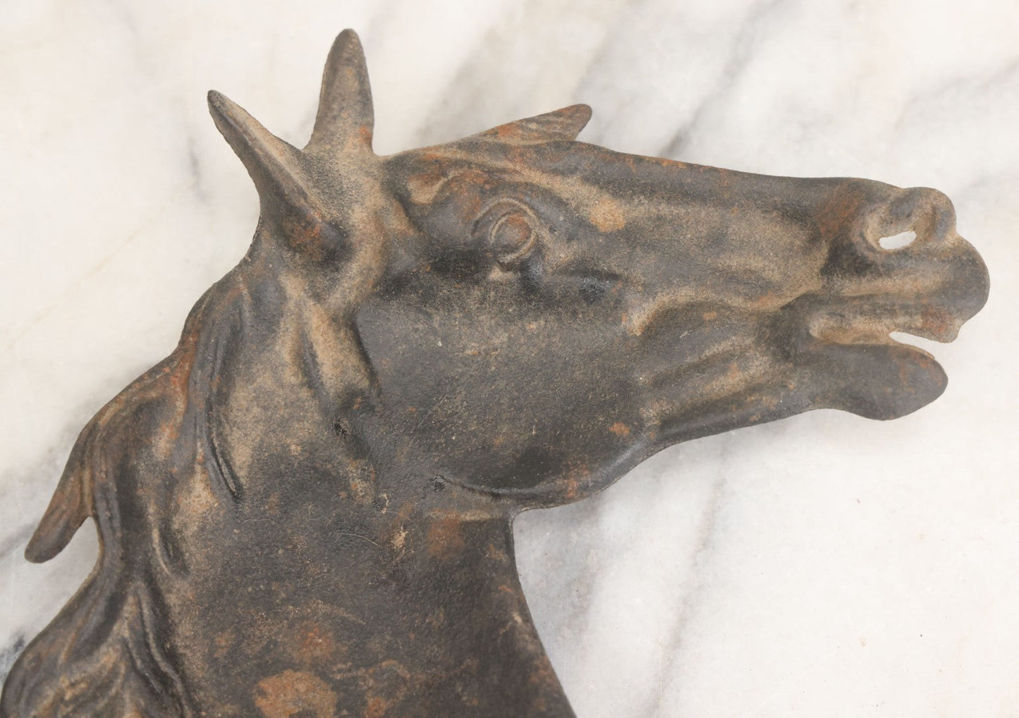 Lot 013 - Vintage Cast Iron Horse Head Ashtray And Trinket Dish, Bottom Stamped Iron Art JM70