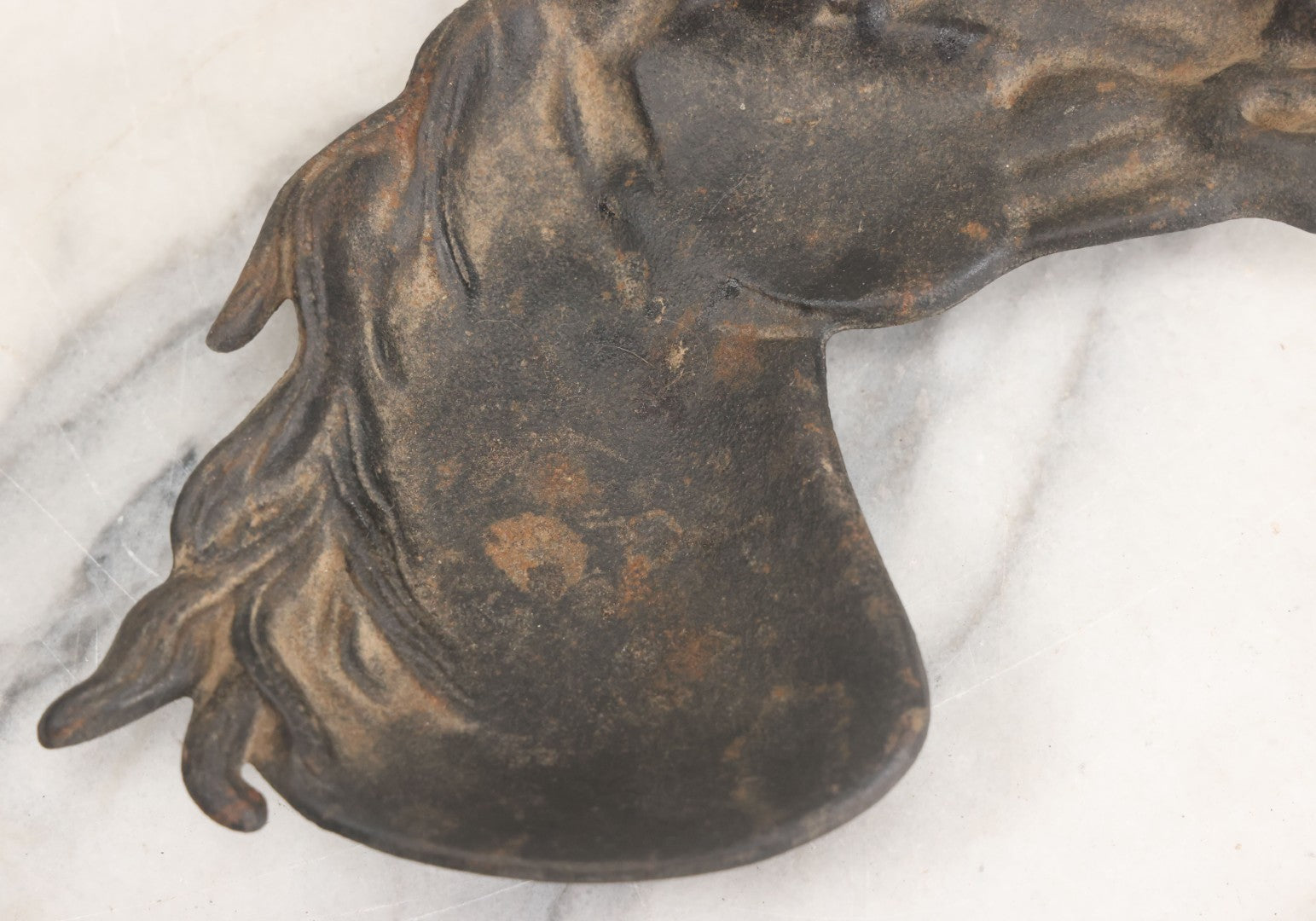 Lot 013 - Vintage Cast Iron Horse Head Ashtray And Trinket Dish, Bottom Stamped Iron Art JM70