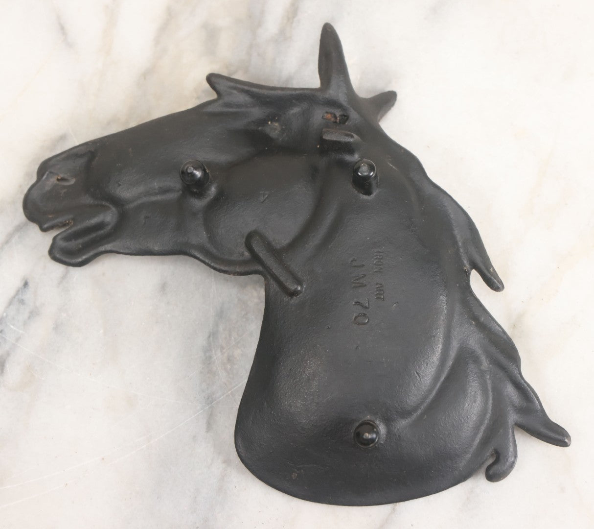 Lot 013 - Vintage Cast Iron Horse Head Ashtray And Trinket Dish, Bottom Stamped Iron Art JM70