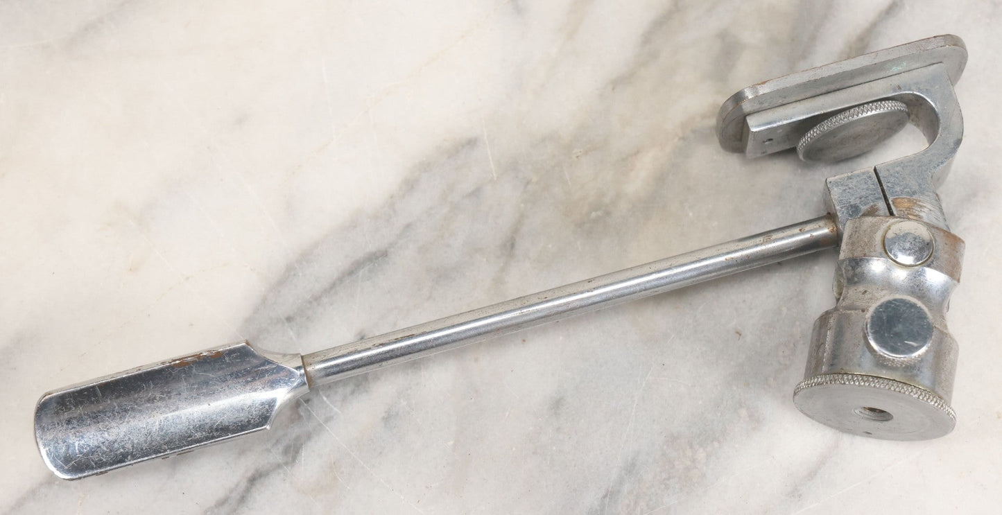 Lot 014 - Vintage Machined Metal Panning And Tilting Camera Tripod Head With 1/4"-20 Knurled Mounting Bolt, No Manufacturer's Mark