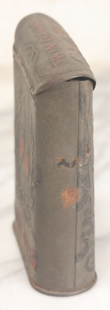 Lot 018 - Vintage Pressed Tin Twin Oaks Smoking Tobacco Mixture Pocket Box With Remnants Of Original Paint