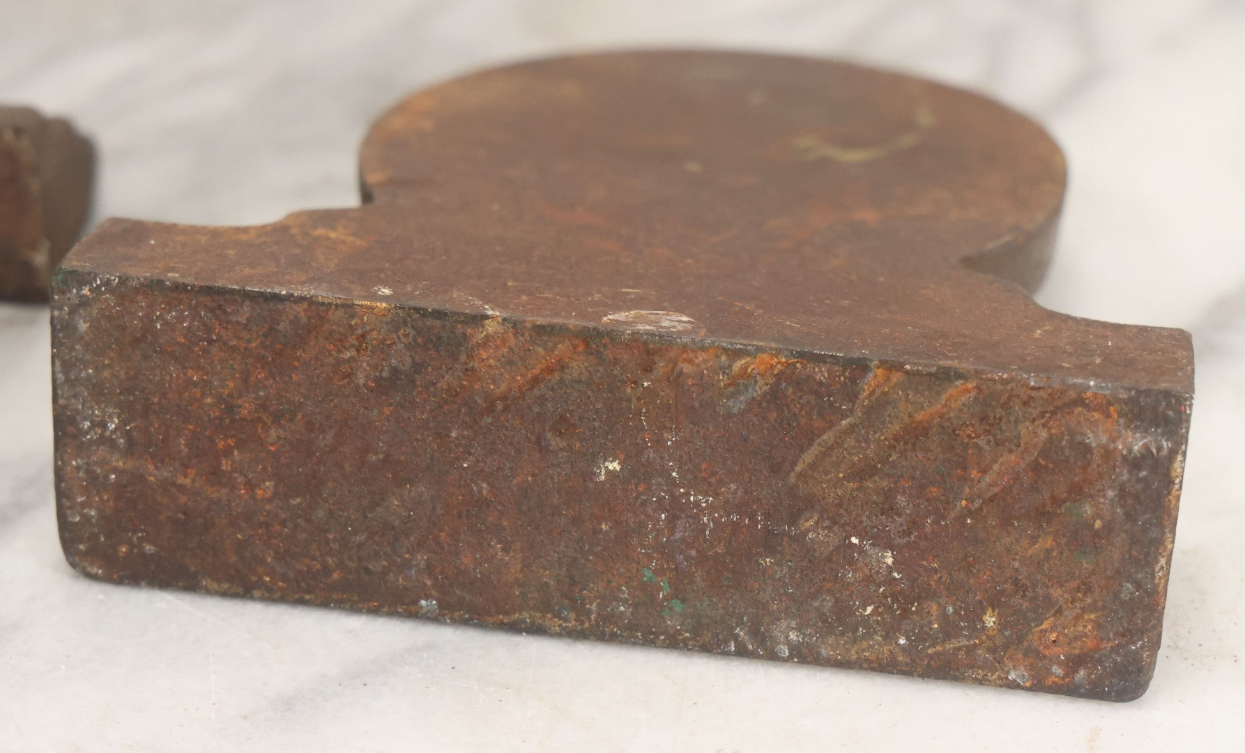 Lot 020 - Antique Cast Iron Bookends Featuring Portly Business Man In Suit With Handout