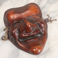 Lot 028 - Vintage Pottery Faux-Wood Japanese "Okina" Old Man Mask