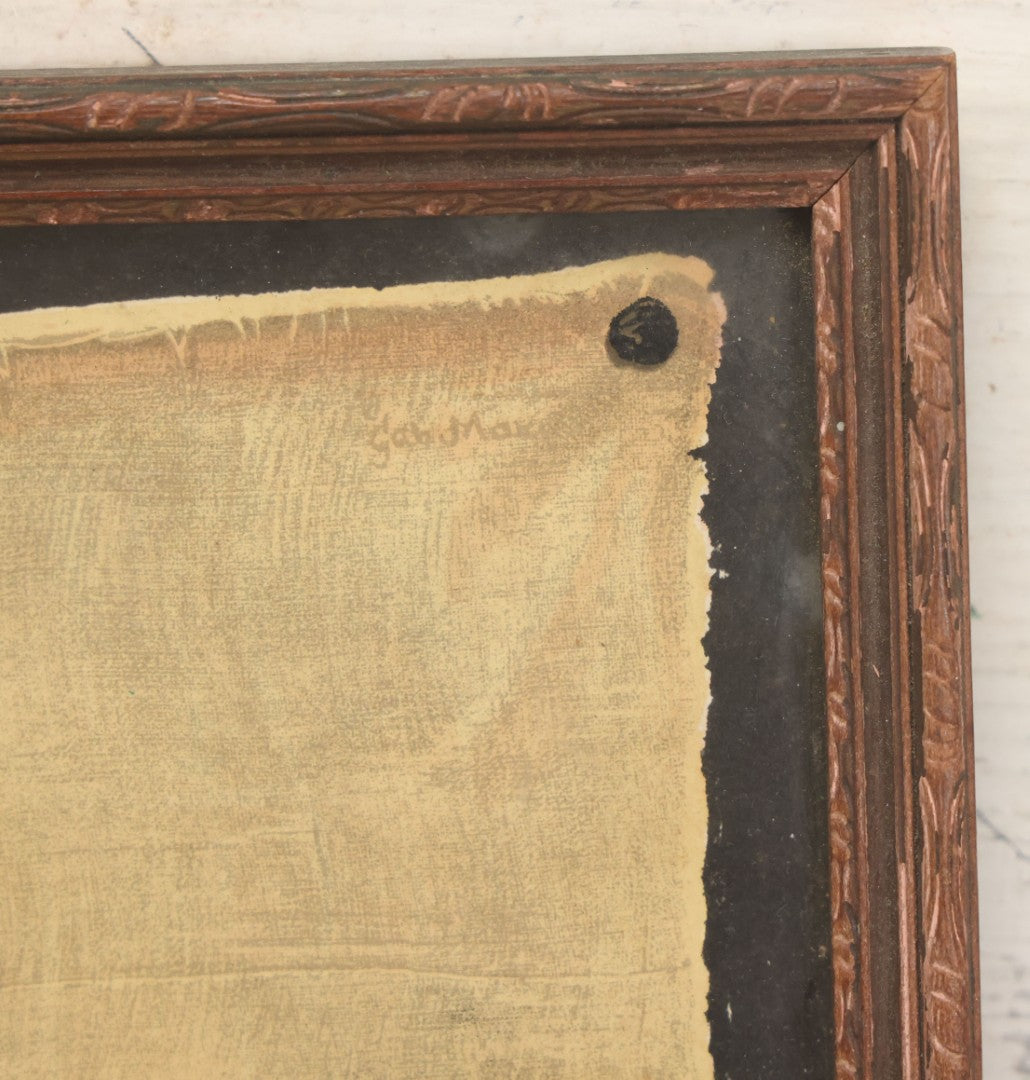 Lot 030 - Antique "Veil Of Veronica" Lithograph Print Copyright The House Of Art, New York, No. A-33, With Eye-Opening Illusion, In Original Frame, 10" x 12-5/8"