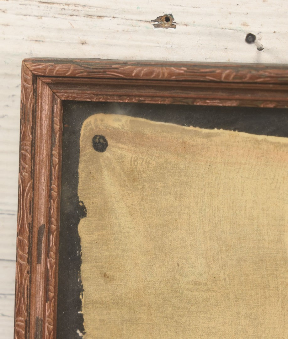 Lot 030 - Antique "Veil Of Veronica" Lithograph Print Copyright The House Of Art, New York, No. A-33, With Eye-Opening Illusion, In Original Frame, 10" x 12-5/8"