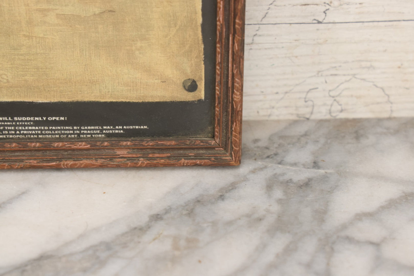 Lot 030 - Antique "Veil Of Veronica" Lithograph Print Copyright The House Of Art, New York, No. A-33, With Eye-Opening Illusion, In Original Frame, 10" x 12-5/8"