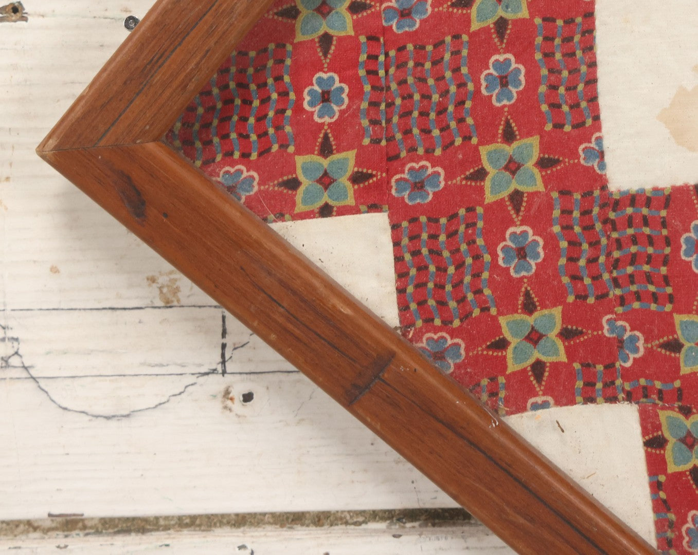 Lot 031 - Antique Memorial Textile Fragment In Remembrance Of Henrey Griswold Clapp, "Care In Heaven" In Vintage Frame, Note Water Staining, 10-3/8" x 10-7/8"