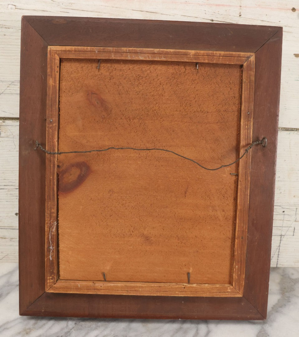 Lot 038 - Antique Chromolithograph Print Of Two Playful Cats In Cherry Tree In Deep Period Frame, 11-3/4" x 13-3/4"