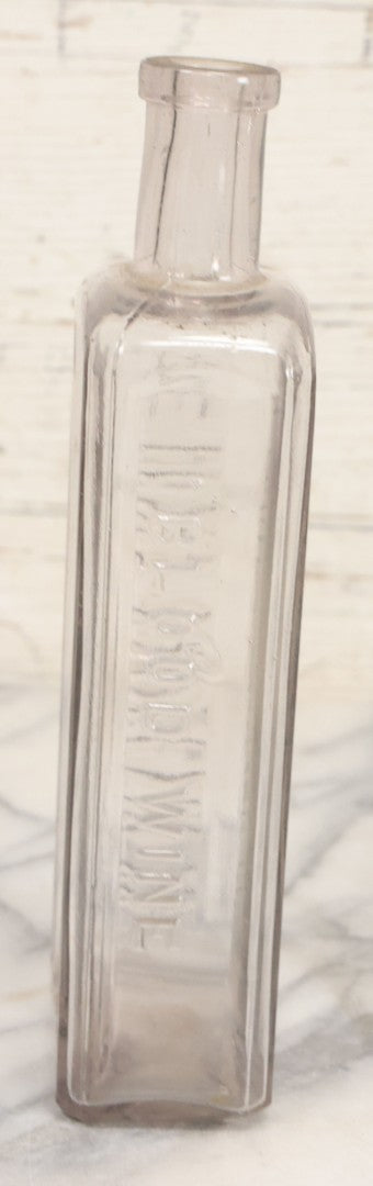 Lot 043 - Antique Blood Wine Patent Medicine Apothecary Glass Bottle By The Louis Daudelin Co., 8-1/2" Height