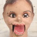 Lot 045 - Vintage Charlie Mccarthy Composition Ventriloquist Dummy Doll Head, Back Stamped K & S, With Severely Chipped Paint, Note Mouth Is Loose