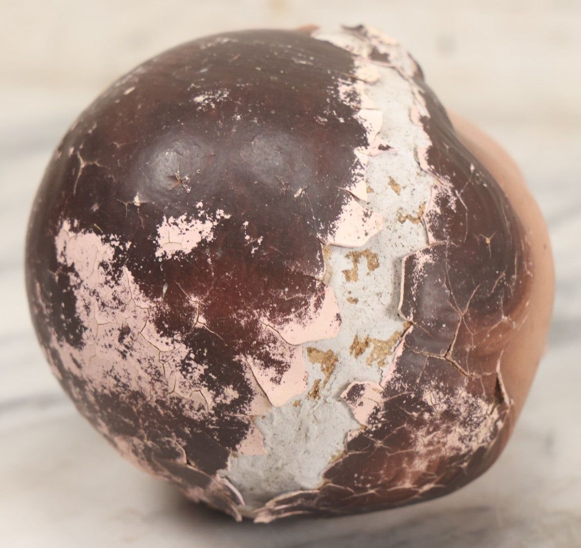 Lot 045 - Vintage Charlie Mccarthy Composition Ventriloquist Dummy Doll Head, Back Stamped K & S, With Severely Chipped Paint, Note Mouth Is Loose