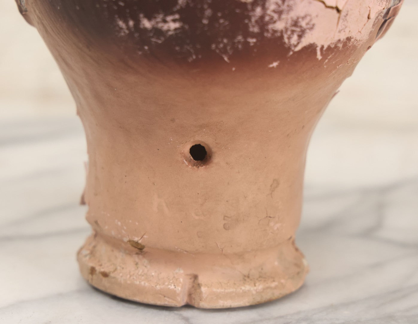 Lot 045 - Vintage Charlie Mccarthy Composition Ventriloquist Dummy Doll Head, Back Stamped K & S, With Severely Chipped Paint, Note Mouth Is Loose