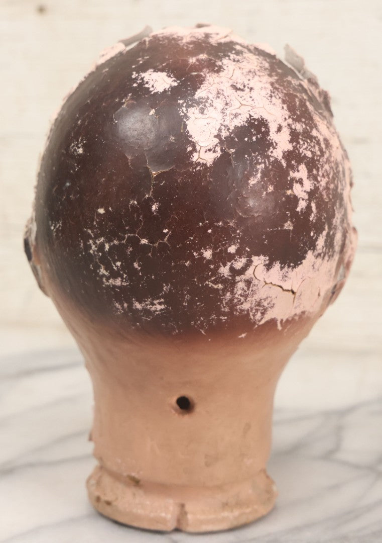 Lot 045 - Vintage Charlie Mccarthy Composition Ventriloquist Dummy Doll Head, Back Stamped K & S, With Severely Chipped Paint, Note Mouth Is Loose