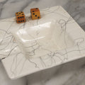 Lot 047 - Vintage Mid Century Porcelain Gamblers Ashtray With Modern Design And Glued Dice, Bottom Marked California