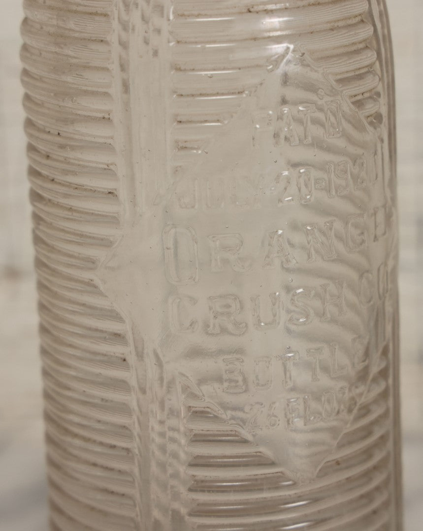 Lot 049 - Antique Clear Glass Orange-Crush Co. 26 Fluid Oz. Soda Bottle, Patented July 20, 1920, Bottle Manufactured By Cocheco, 11" Height