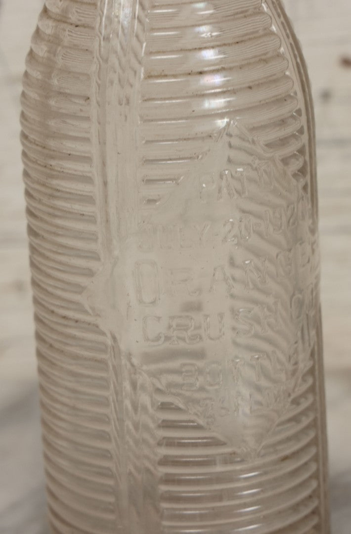 Lot 049 - Antique Clear Glass Orange-Crush Co. 26 Fluid Oz. Soda Bottle, Patented July 20, 1920, Bottle Manufactured By Cocheco, 11" Height