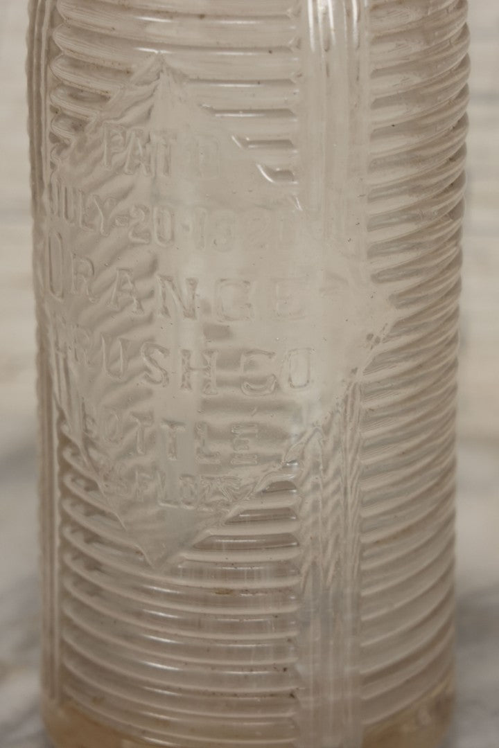 Lot 049 - Antique Clear Glass Orange-Crush Co. 26 Fluid Oz. Soda Bottle, Patented July 20, 1920, Bottle Manufactured By Cocheco, 11" Height