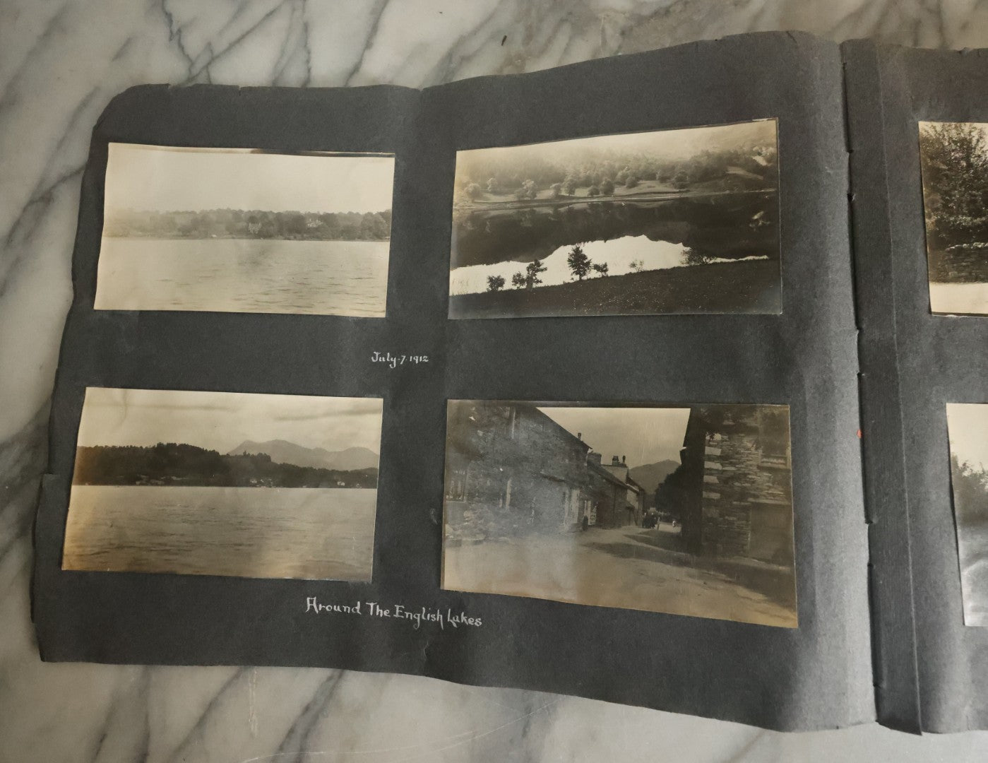 Lot 055 - Antique Snapshot Photo Album, Titled "Seeing Europe By Automobile, 1912" Well-Documented Album Containing 175+ Photographs Including Transatlantic Ocean Trip And Tour Of Europe With Dozens Of Handwritten Captions, Note Cover Detached