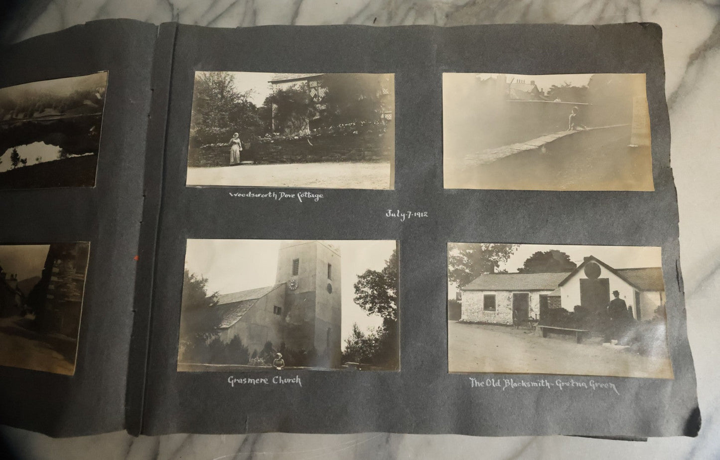 Lot 055 - Antique Snapshot Photo Album, Titled "Seeing Europe By Automobile, 1912" Well-Documented Album Containing 175+ Photographs Including Transatlantic Ocean Trip And Tour Of Europe With Dozens Of Handwritten Captions, Note Cover Detached