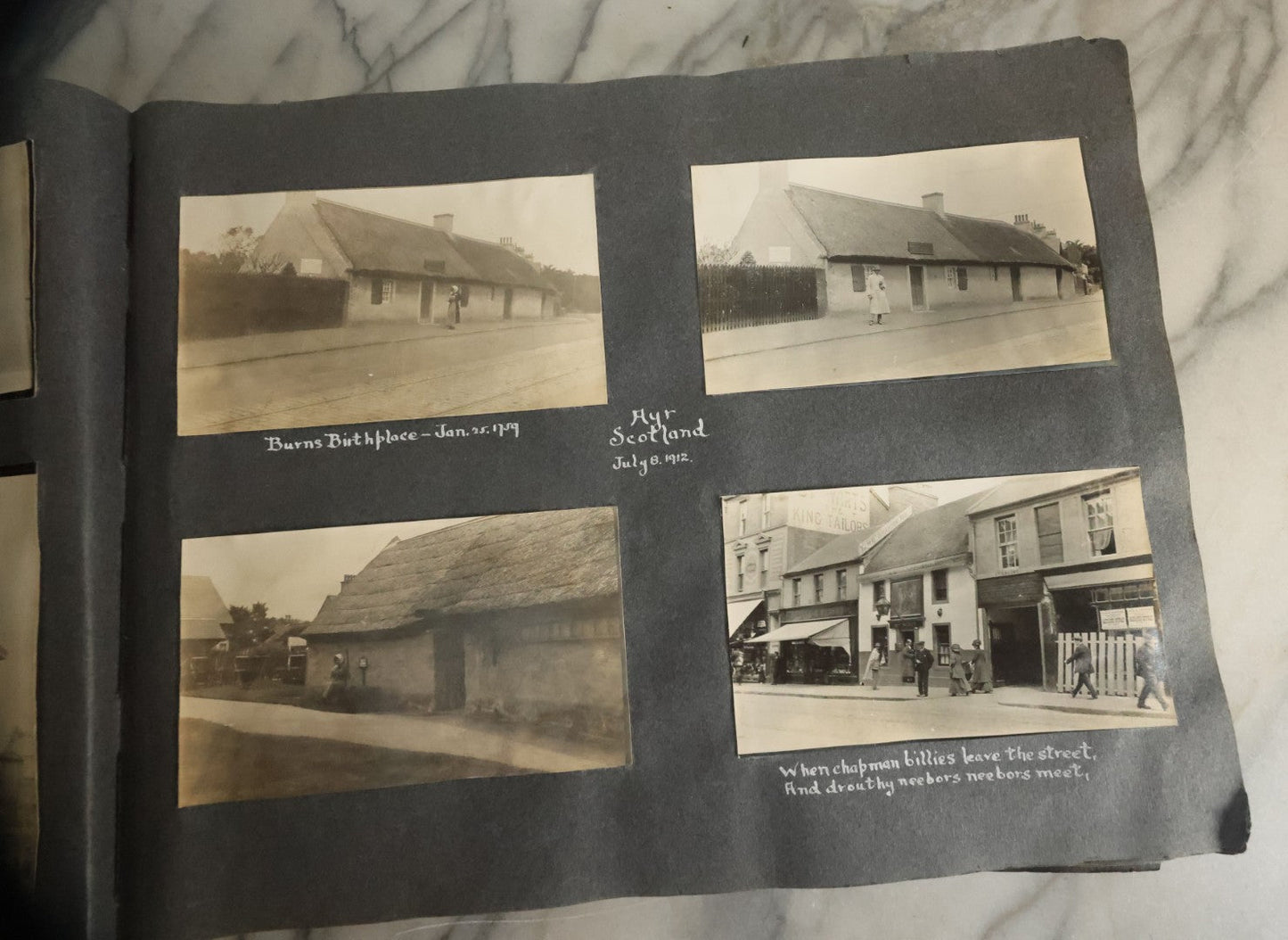 Lot 055 - Antique Snapshot Photo Album, Titled "Seeing Europe By Automobile, 1912" Well-Documented Album Containing 175+ Photographs Including Transatlantic Ocean Trip And Tour Of Europe With Dozens Of Handwritten Captions, Note Cover Detached