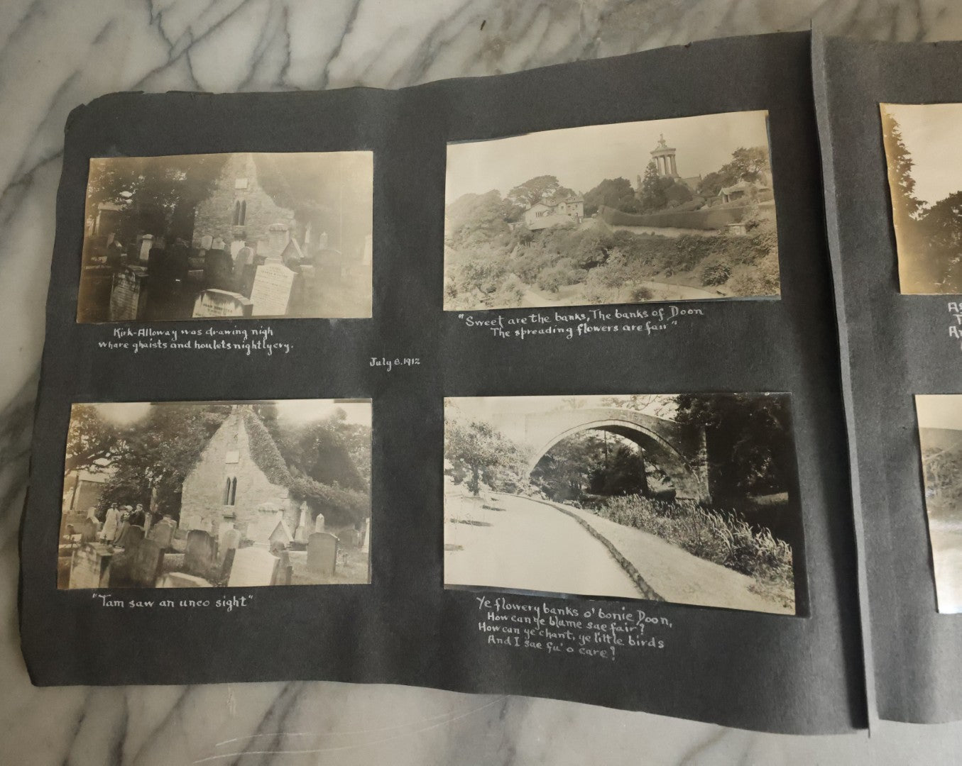 Lot 055 - Antique Snapshot Photo Album, Titled "Seeing Europe By Automobile, 1912" Well-Documented Album Containing 175+ Photographs Including Transatlantic Ocean Trip And Tour Of Europe With Dozens Of Handwritten Captions, Note Cover Detached