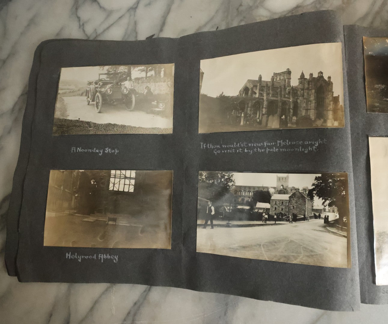 Lot 055 - Antique Snapshot Photo Album, Titled "Seeing Europe By Automobile, 1912" Well-Documented Album Containing 175+ Photographs Including Transatlantic Ocean Trip And Tour Of Europe With Dozens Of Handwritten Captions, Note Cover Detached