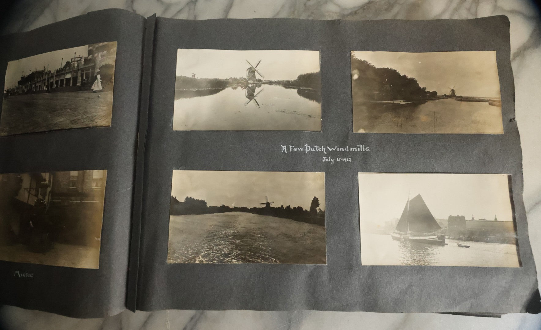 Lot 055 - Antique Snapshot Photo Album, Titled "Seeing Europe By Automobile, 1912" Well-Documented Album Containing 175+ Photographs Including Transatlantic Ocean Trip And Tour Of Europe With Dozens Of Handwritten Captions, Note Cover Detached