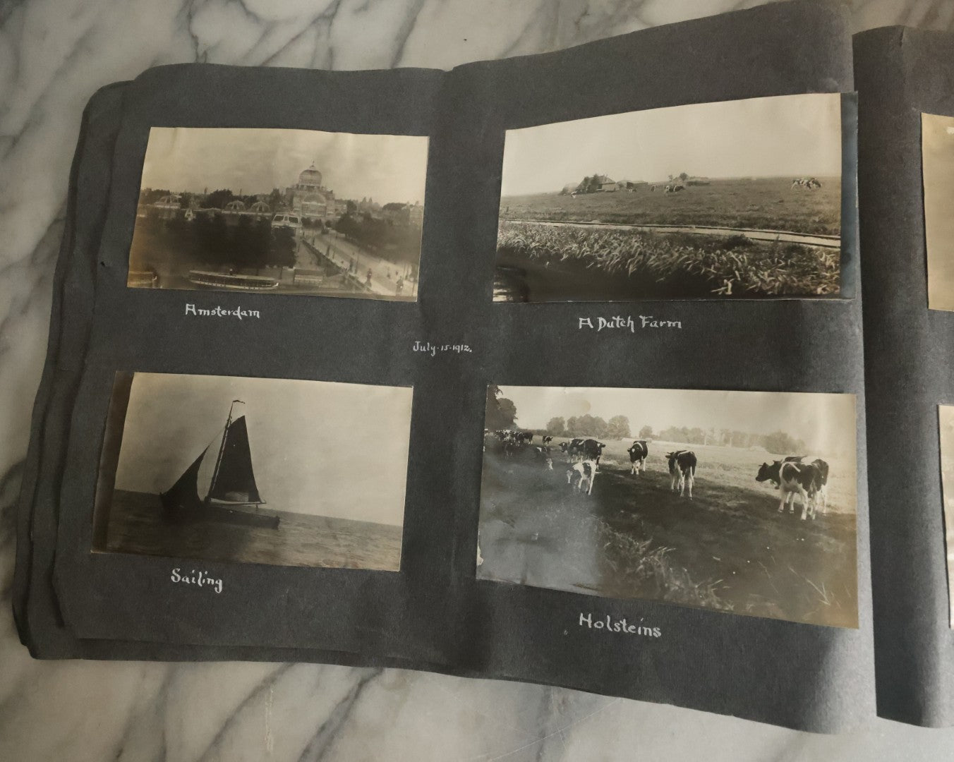 Lot 055 - Antique Snapshot Photo Album, Titled "Seeing Europe By Automobile, 1912" Well-Documented Album Containing 175+ Photographs Including Transatlantic Ocean Trip And Tour Of Europe With Dozens Of Handwritten Captions, Note Cover Detached