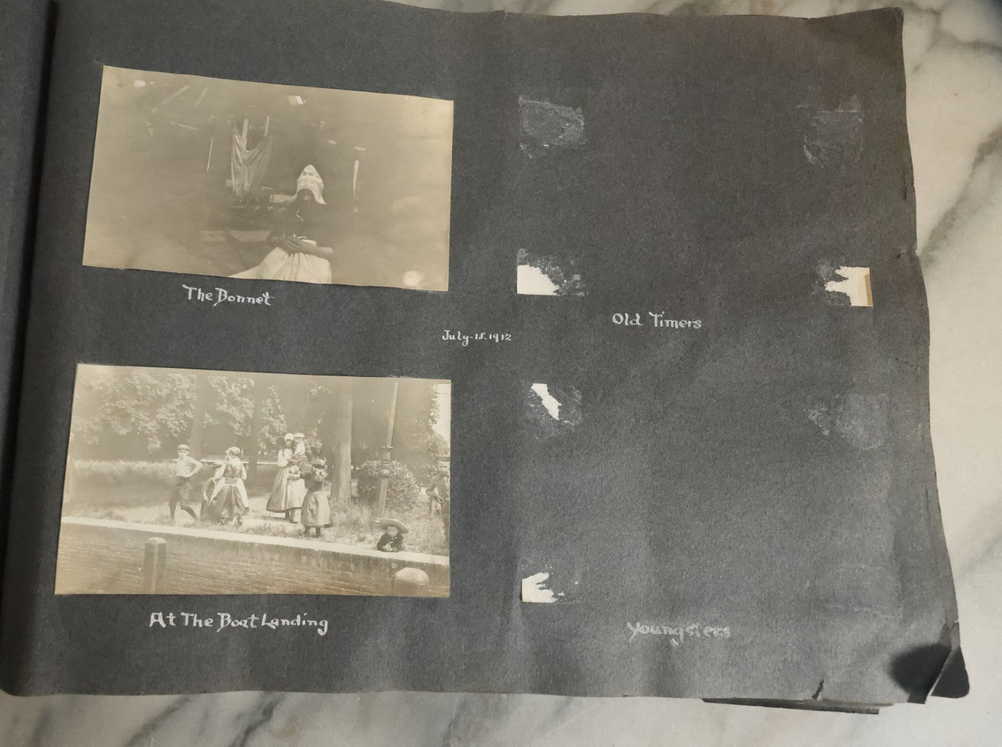 Lot 055 - Antique Snapshot Photo Album, Titled "Seeing Europe By Automobile, 1912" Well-Documented Album Containing 175+ Photographs Including Transatlantic Ocean Trip And Tour Of Europe With Dozens Of Handwritten Captions, Note Cover Detached