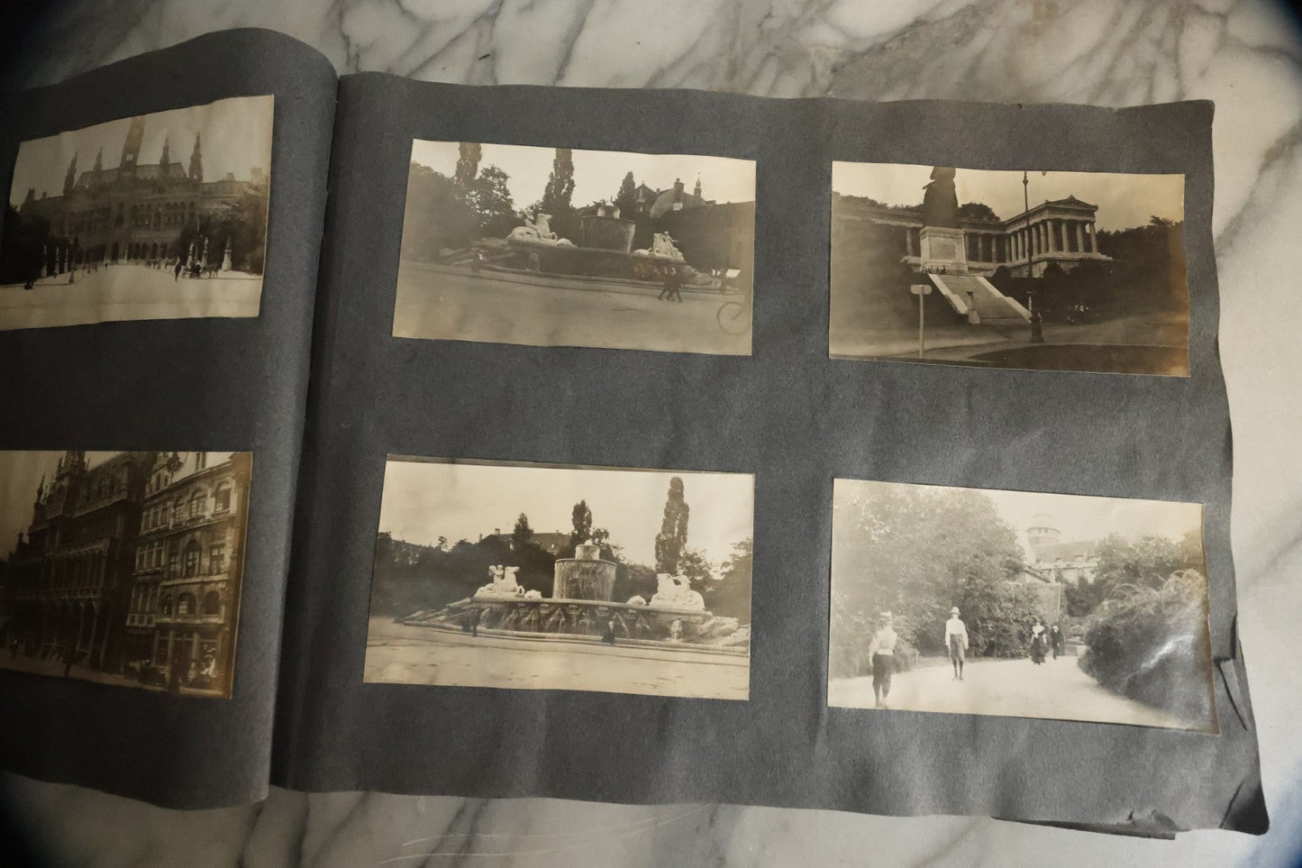 Lot 055 - Antique Snapshot Photo Album, Titled "Seeing Europe By Automobile, 1912" Well-Documented Album Containing 175+ Photographs Including Transatlantic Ocean Trip And Tour Of Europe With Dozens Of Handwritten Captions, Note Cover Detached
