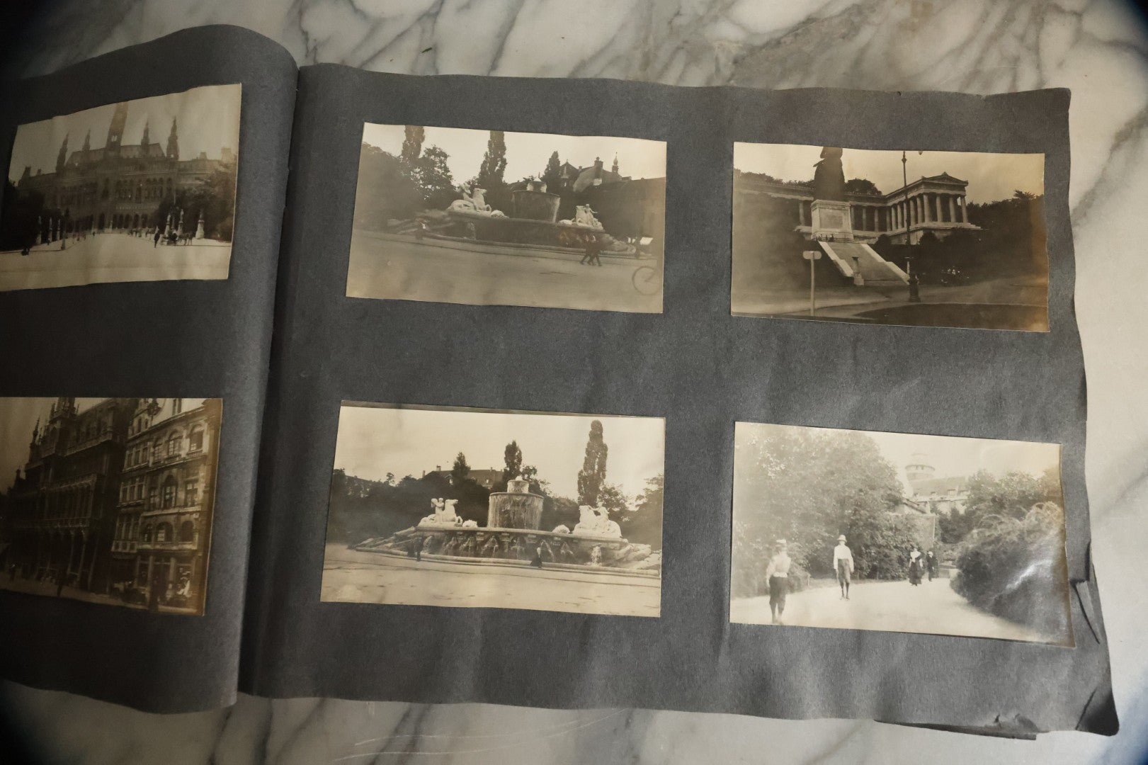 Lot 055 - Antique Snapshot Photo Album, Titled "Seeing Europe By Automobile, 1912" Well-Documented Album Containing 175+ Photographs Including Transatlantic Ocean Trip And Tour Of Europe With Dozens Of Handwritten Captions, Note Cover Detached