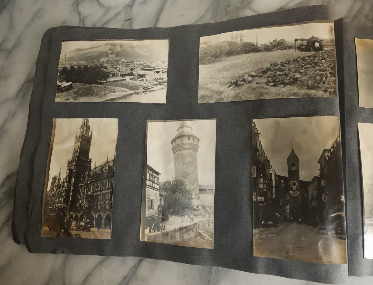Lot 055 - Antique Snapshot Photo Album, Titled "Seeing Europe By Automobile, 1912" Well-Documented Album Containing 175+ Photographs Including Transatlantic Ocean Trip And Tour Of Europe With Dozens Of Handwritten Captions, Note Cover Detached