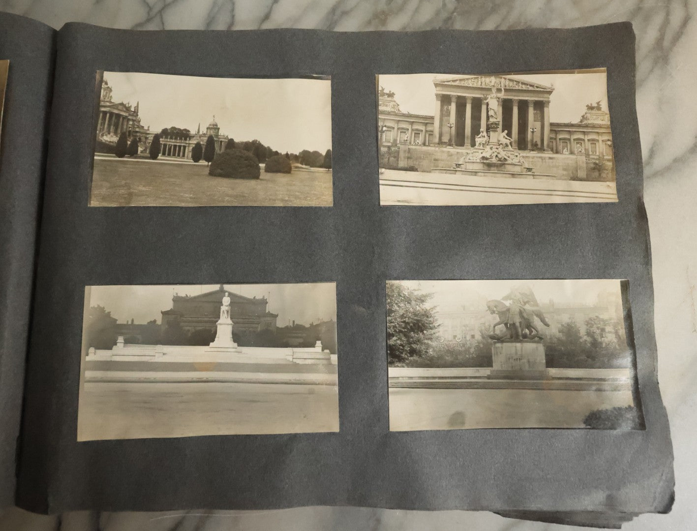 Lot 055 - Antique Snapshot Photo Album, Titled "Seeing Europe By Automobile, 1912" Well-Documented Album Containing 175+ Photographs Including Transatlantic Ocean Trip And Tour Of Europe With Dozens Of Handwritten Captions, Note Cover Detached