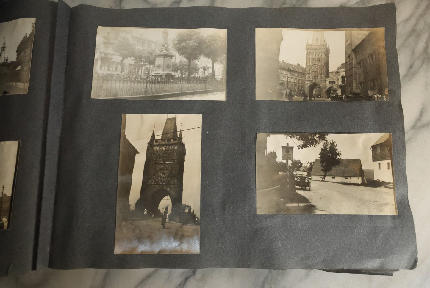 Lot 055 - Antique Snapshot Photo Album, Titled "Seeing Europe By Automobile, 1912" Well-Documented Album Containing 175+ Photographs Including Transatlantic Ocean Trip And Tour Of Europe With Dozens Of Handwritten Captions, Note Cover Detached