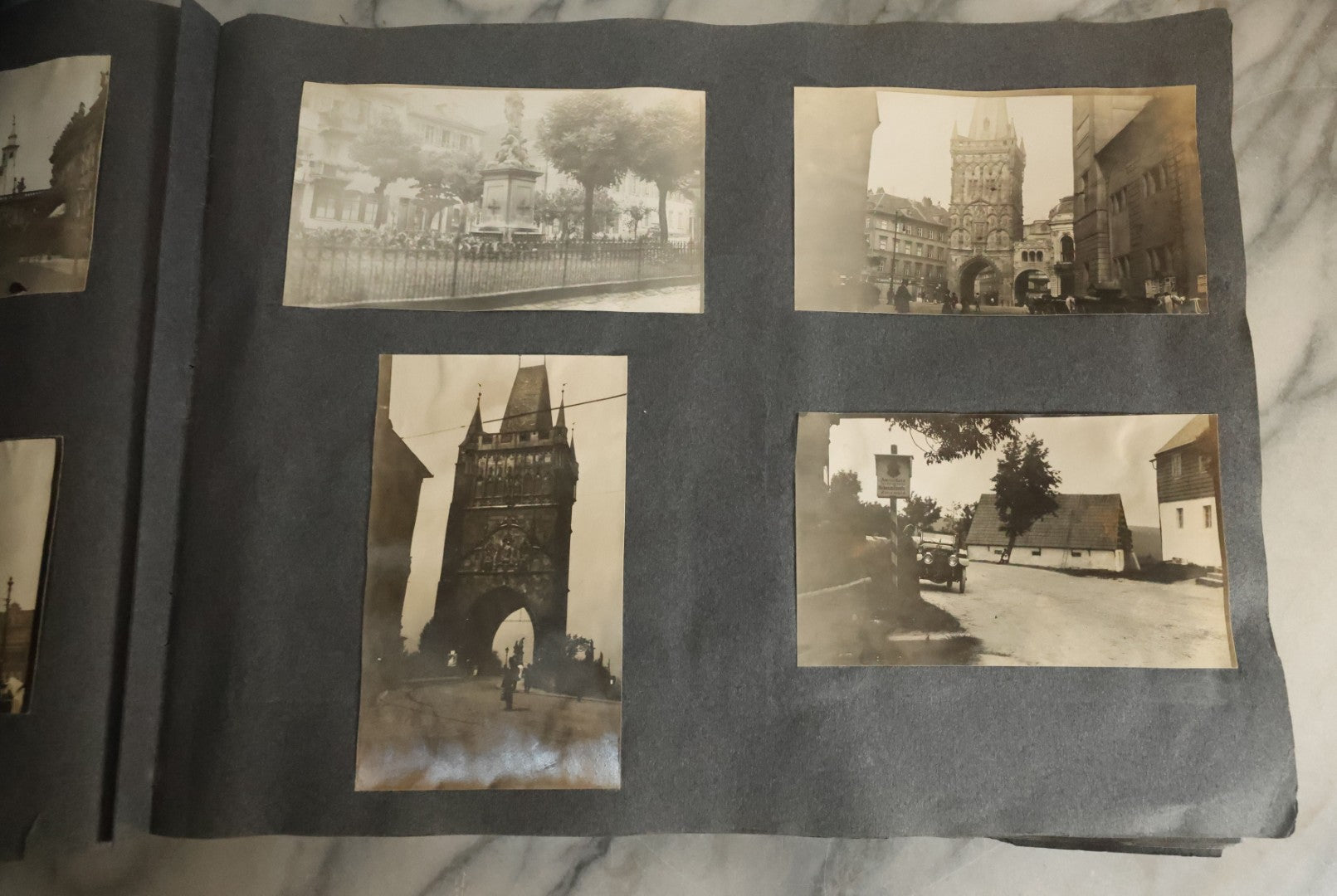 Lot 055 - Antique Snapshot Photo Album, Titled "Seeing Europe By Automobile, 1912" Well-Documented Album Containing 175+ Photographs Including Transatlantic Ocean Trip And Tour Of Europe With Dozens Of Handwritten Captions, Note Cover Detached