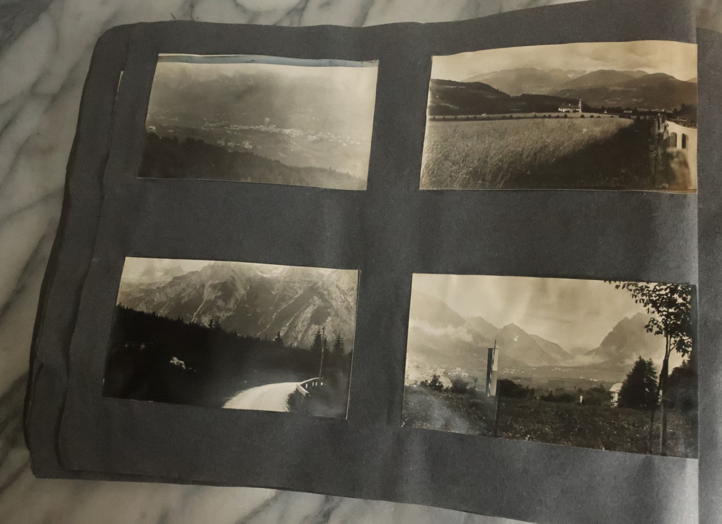 Lot 055 - Antique Snapshot Photo Album, Titled "Seeing Europe By Automobile, 1912" Well-Documented Album Containing 175+ Photographs Including Transatlantic Ocean Trip And Tour Of Europe With Dozens Of Handwritten Captions, Note Cover Detached