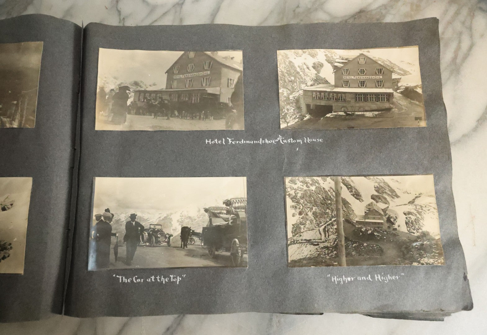 Lot 055 - Antique Snapshot Photo Album, Titled "Seeing Europe By Automobile, 1912" Well-Documented Album Containing 175+ Photographs Including Transatlantic Ocean Trip And Tour Of Europe With Dozens Of Handwritten Captions, Note Cover Detached